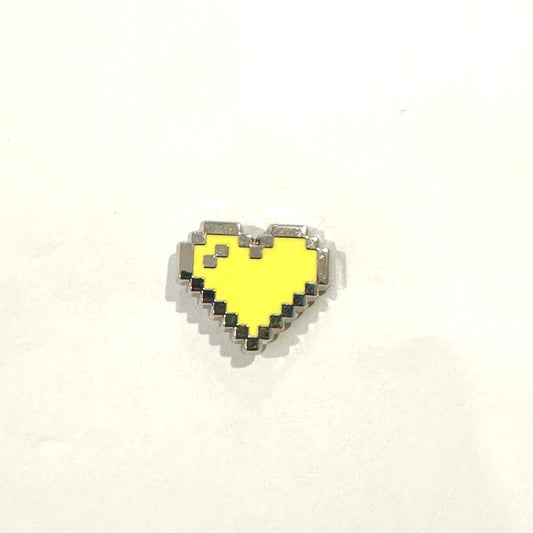 Yellow Pixel Heart Mini Filler Enamel Pin