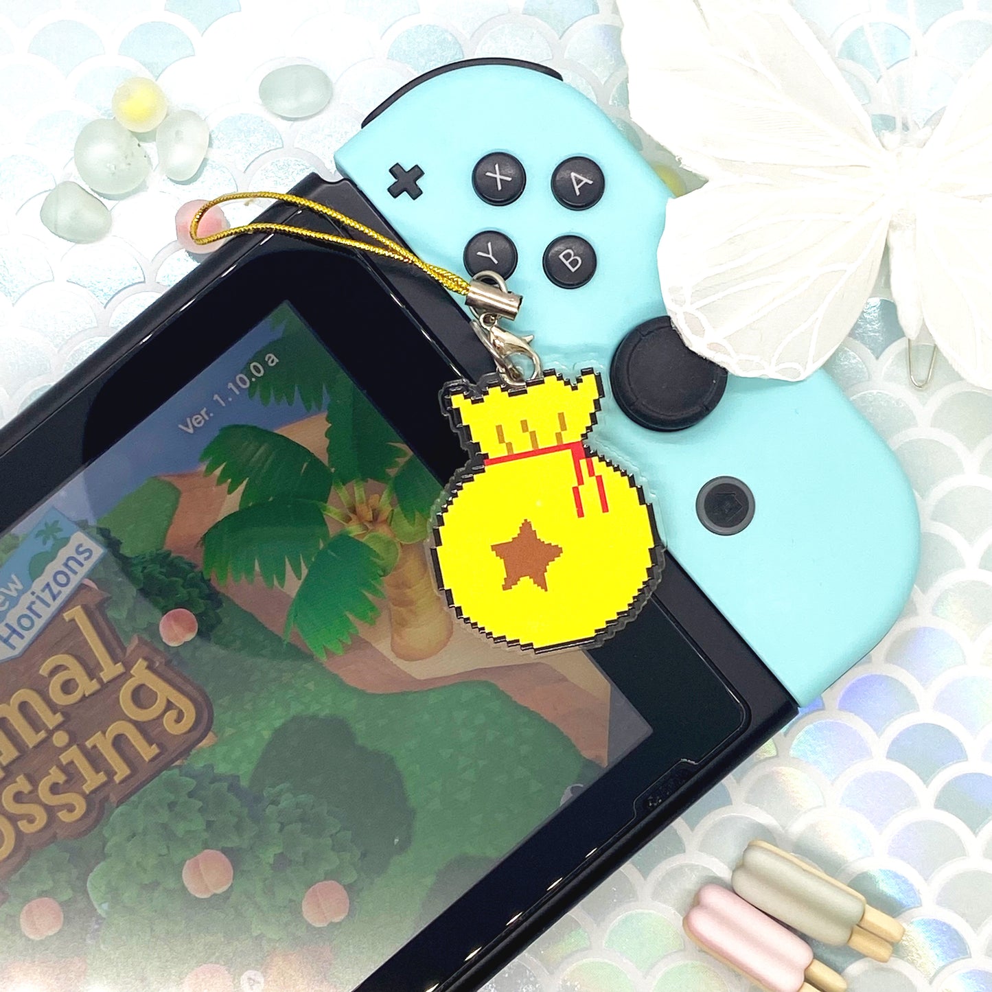 Island Villagers Life Currency Acrylic Charm Ollybits Pixel Art