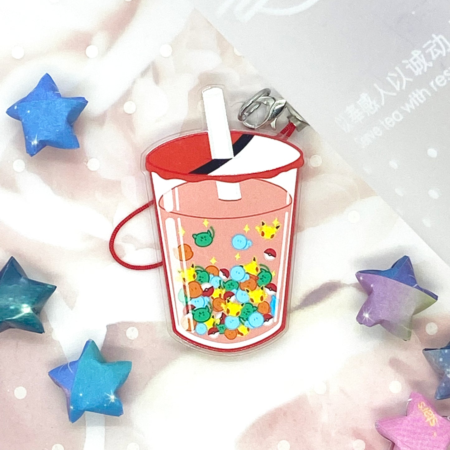 Pocket Monster Boba Acrylic Charm Ollybits Pixel Art