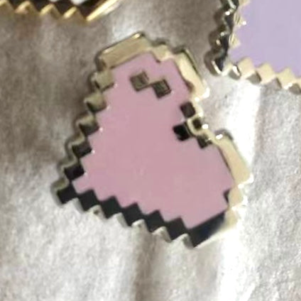 Pastel Pink Pixel Heart Mini Filler Enamel Pin