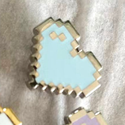 Pastel Blue Pixel Heart Mini Filler Enamel Pin