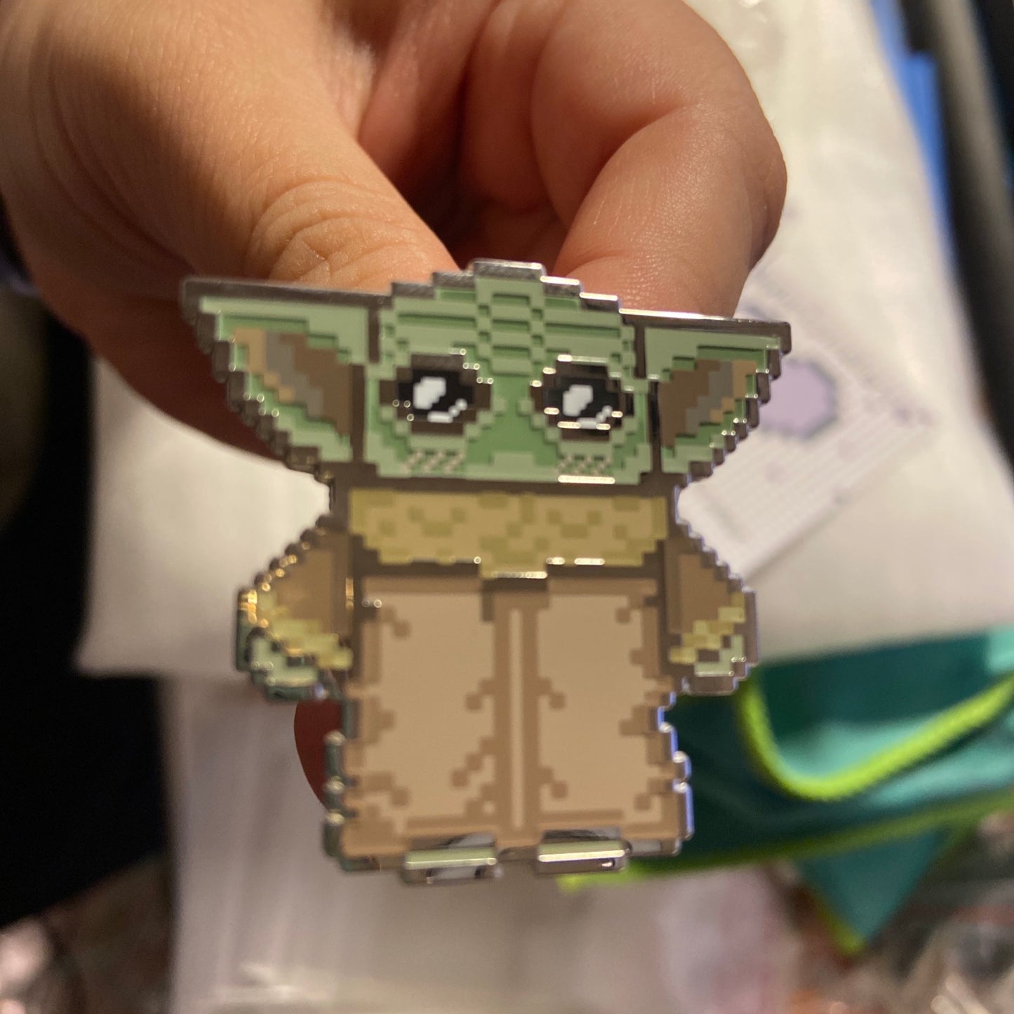 Green Gremlin Pixel Art Enamel Pin (Limited Edition Glow-In-The-Dark)