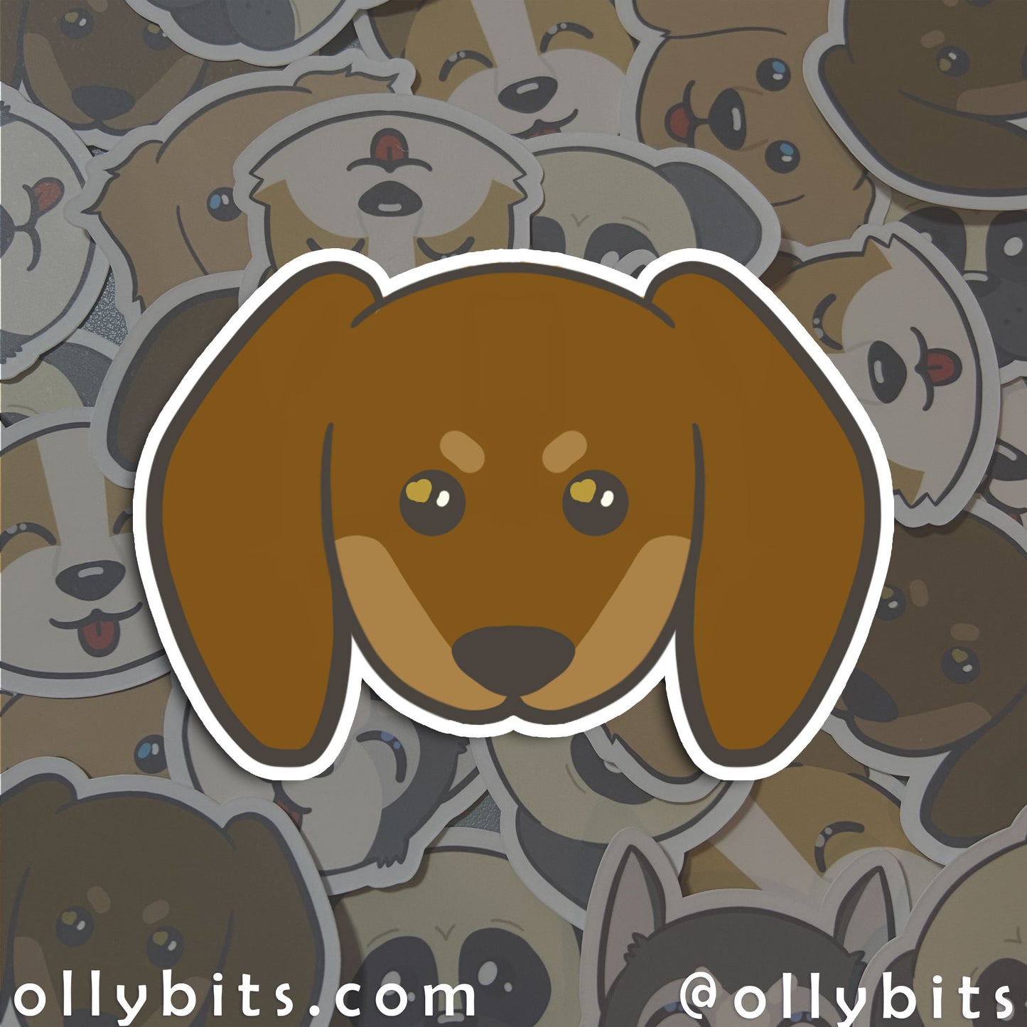 Dachshund Doggo Vinyl Sticker (2") Ollybits Pixel Art