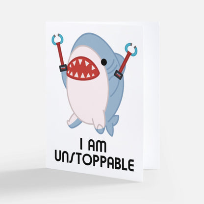 I AM UNSTOPPABLE Greeting Card Ollybits Pixel Art