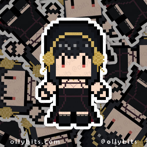 Terrible Cook Rose Princess Vinyl Sticker (2") Ollybits Pixel Art