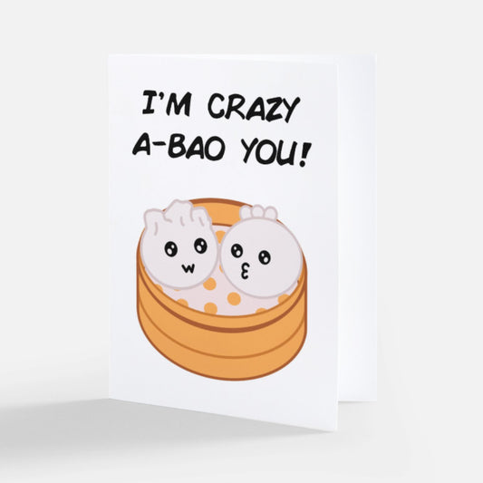 I'm Crazy A-BAO You! Greeting Card Ollybits Pixel Art
