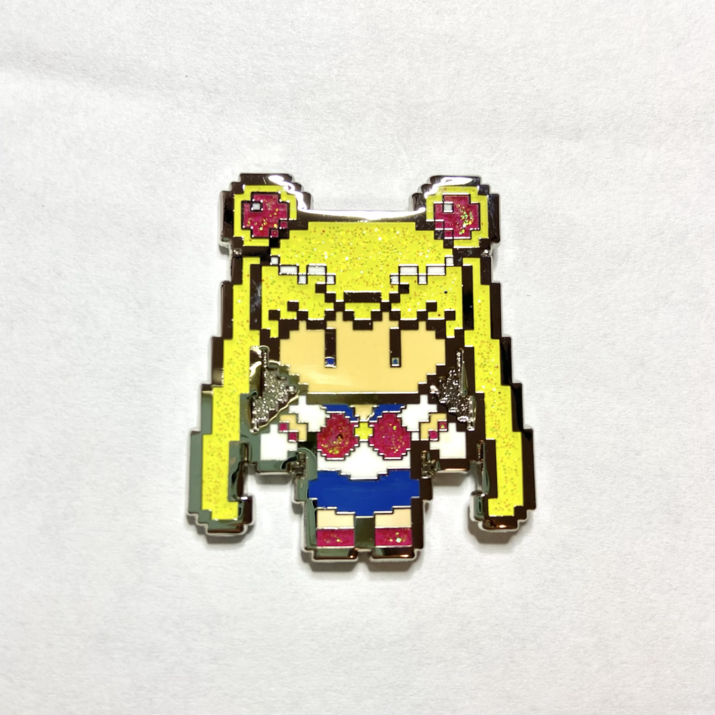Moon Princess Warrior Pixel Art Enamel Pin Ollybits Pixel Art Limited Edition: Glitter 1st Edition 50