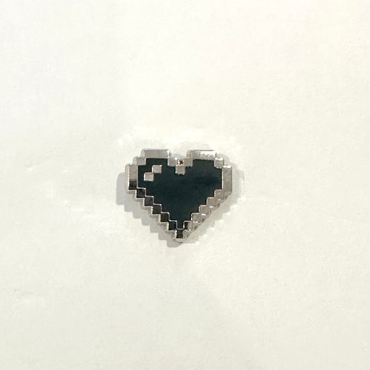 Black Pixel Heart Mini Filler Enamel Pin