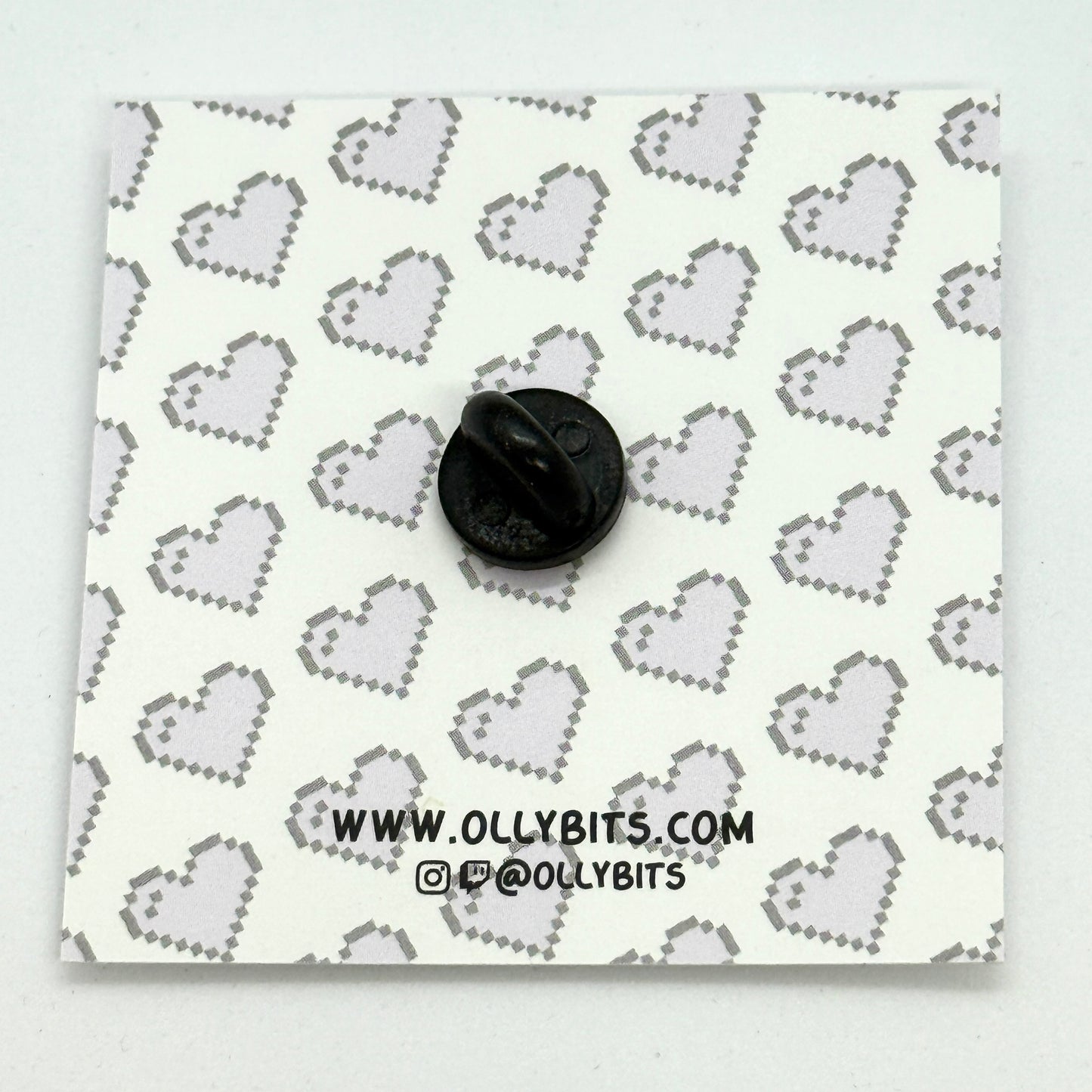 Blue Pastel Pixel Heart Mini Filler Enamel Pin