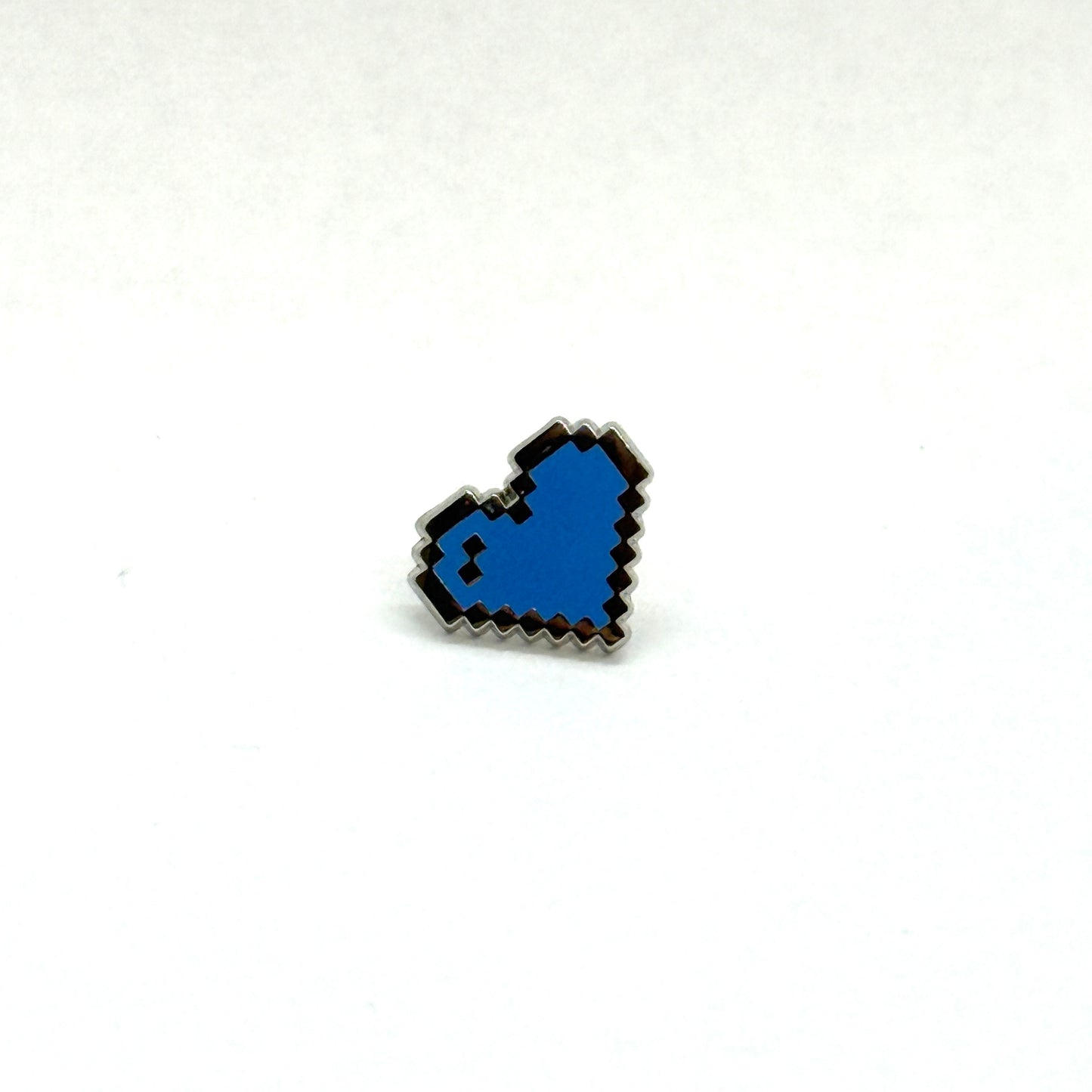 Cyan Pixel Heart Mini Filler Enamel Pin