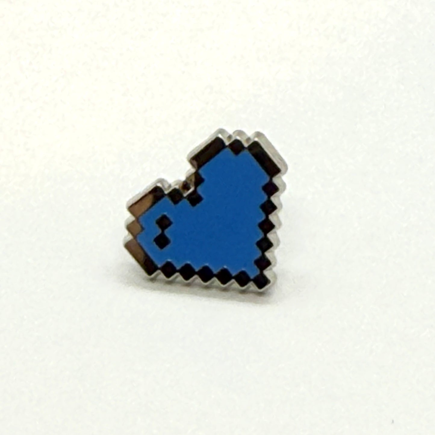 Cyan Pixel Heart Mini Filler Enamel Pin