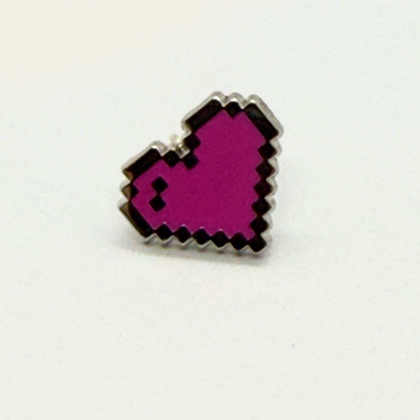 Magenta Pixel Heart Mini Filler Enamel Pin