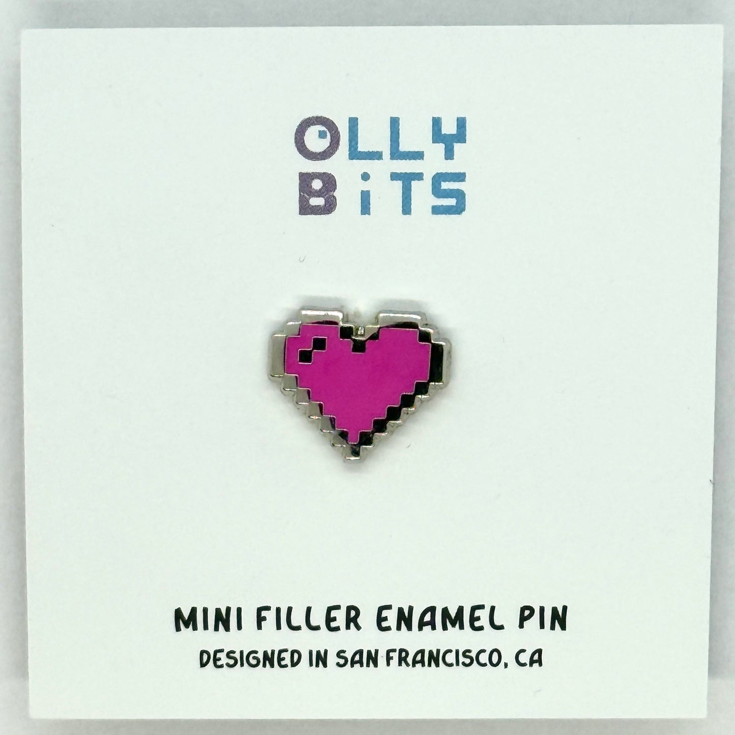 Magenta Pixel Heart Mini Filler Enamel Pin