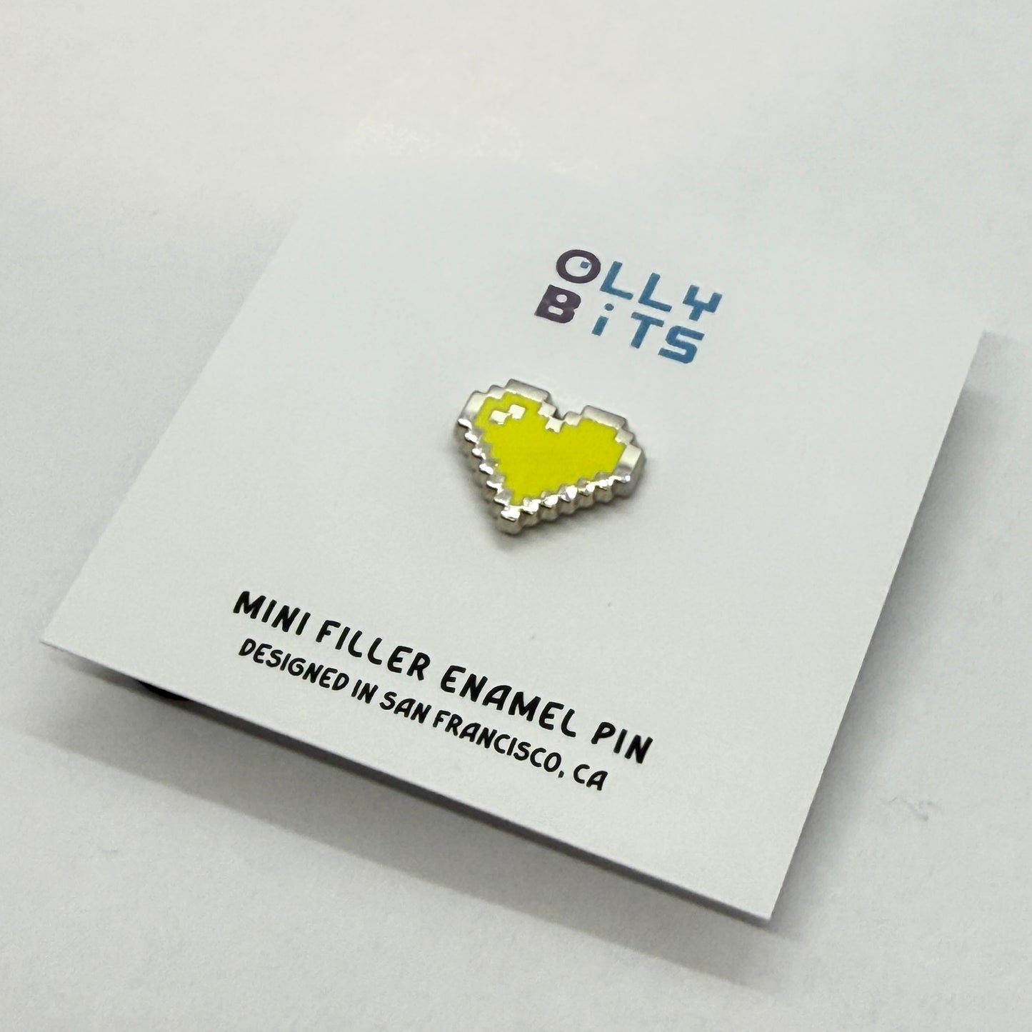 Yellow Pixel Heart Mini Filler Enamel Pin