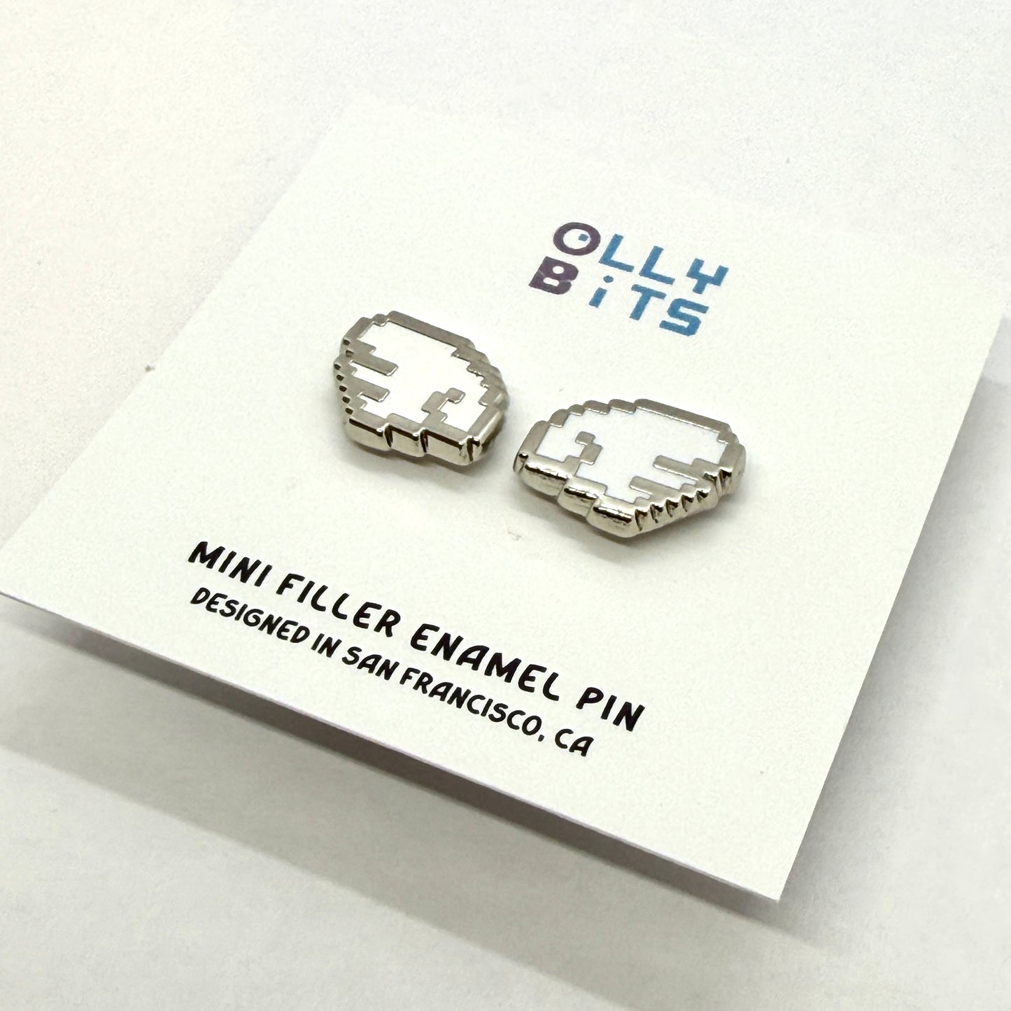 White Pixel Wings Duo Mini Filler Enamel Pin Set