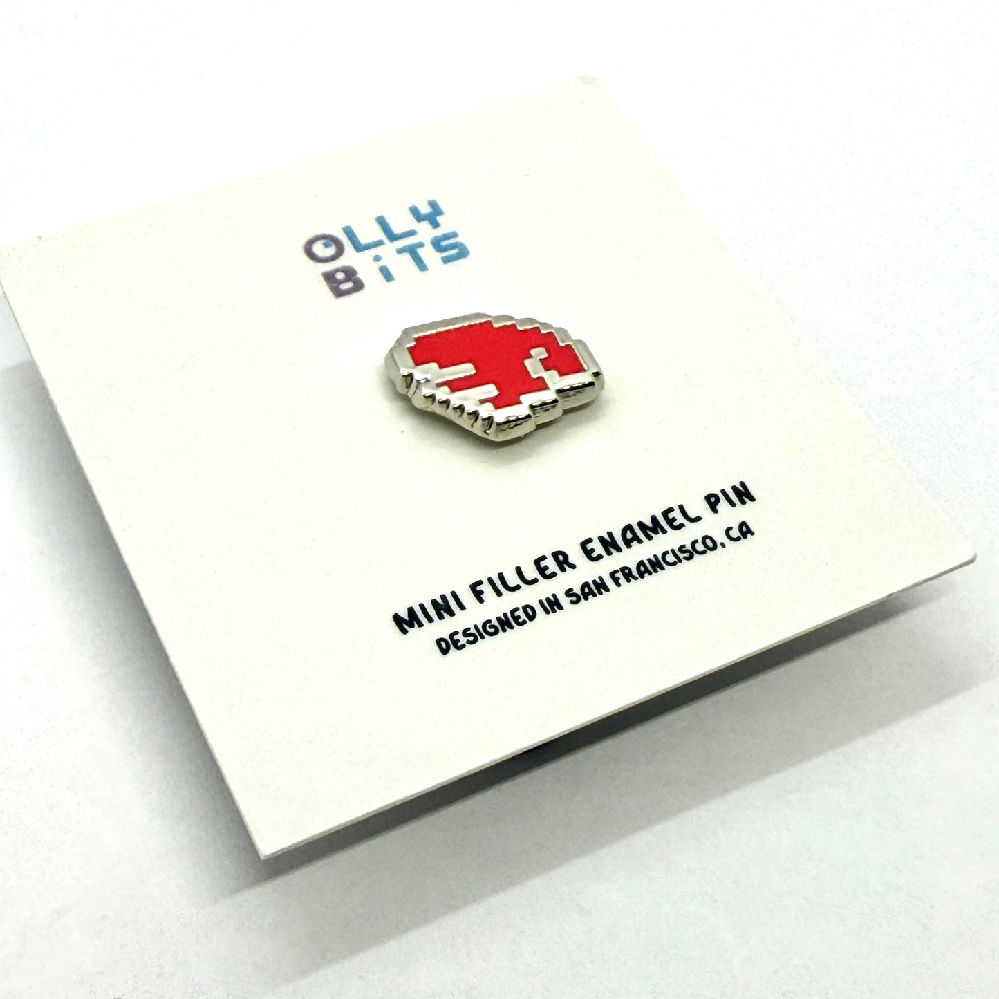 Red Pixel Wing (Left) Mini Filler Enamel Pin