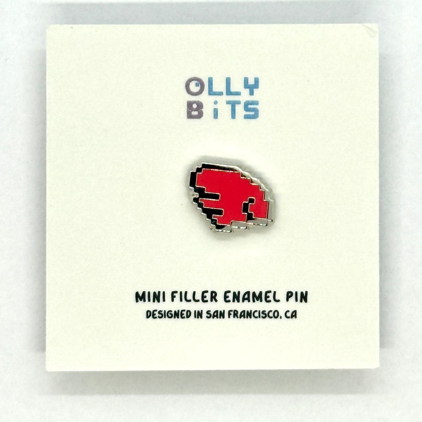 Red Pixel Wing (Left) Mini Filler Enamel Pin