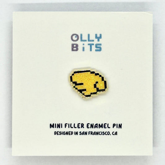Gold Glitter Pixel Wing (Left) Mini Filler Enamel Pin