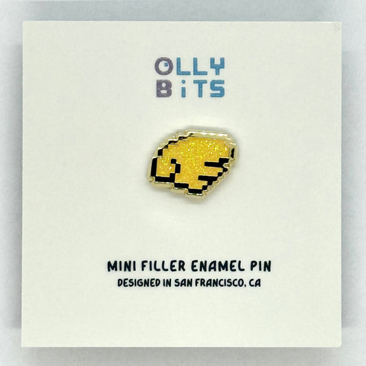 Gold Glitter Pixel Wing (Right) Mini Filler Enamel Pin