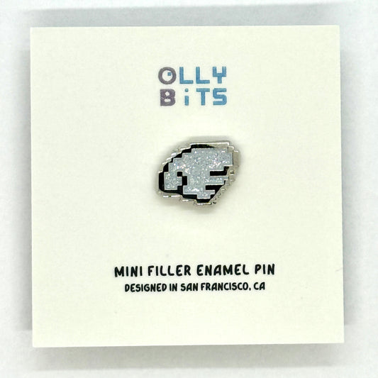 Silver Glitter Pixel Wing (Right) Mini Filler Enamel Pin