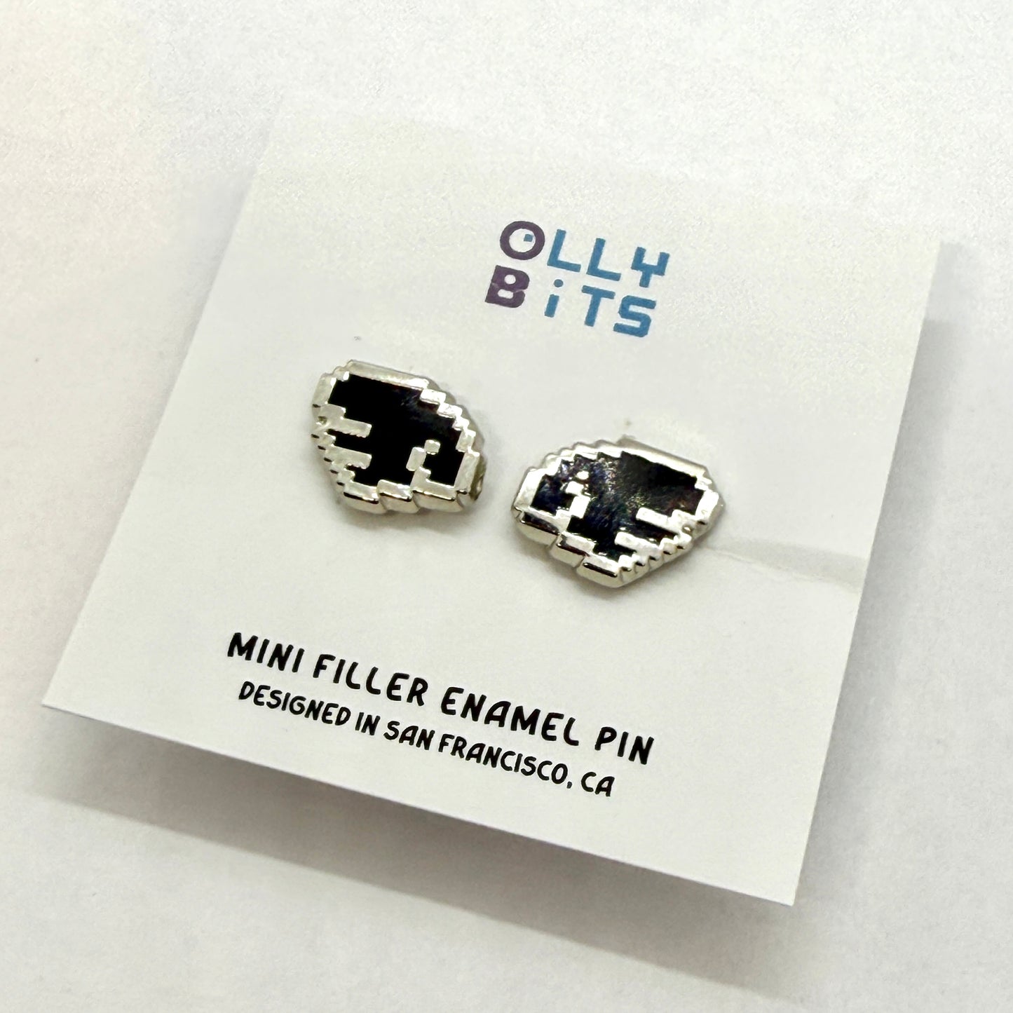 Black Pixel Wings Duo Mini Filler Enamel Pin Set