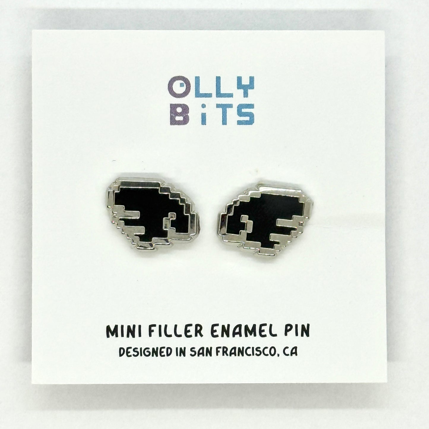 Black Pixel Wings Duo Mini Filler Enamel Pin Set