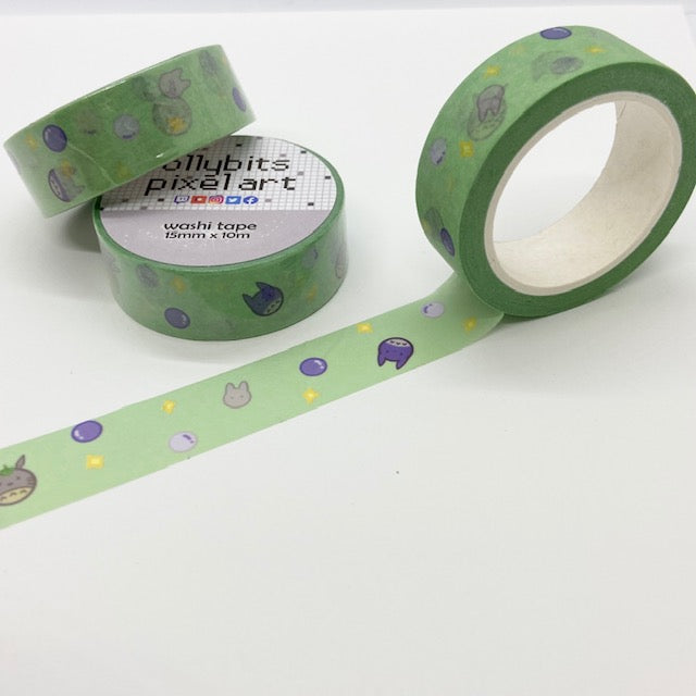 Fuzzy Forest Spirit Boba Washi Tape Ollybits Pixel Art