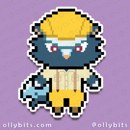 Shoe Shine Skunk Vinyl Sticker (2") Ollybits Pixel Art