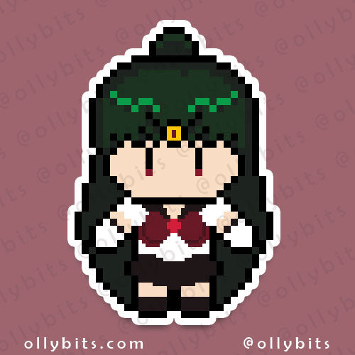 Moon Princess Warrior Vinyl Sticker (2") Set Ollybits Pixel Art