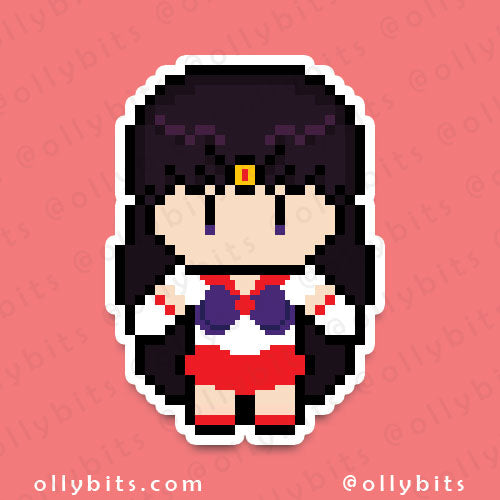 Fire Warrior Vinyl Sticker (2") Ollybits Pixel Art