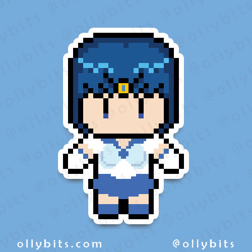 Moon Princess Warrior Vinyl Sticker (2") Set Ollybits Pixel Art
