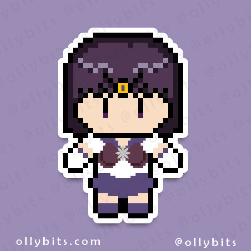 Moon Princess Warrior Vinyl Sticker (2") Set Ollybits Pixel Art