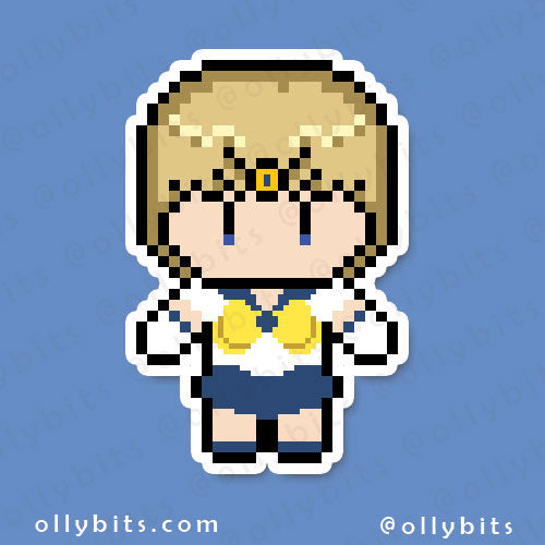 Moon Princess Warrior Vinyl Sticker (2") Set Ollybits Pixel Art
