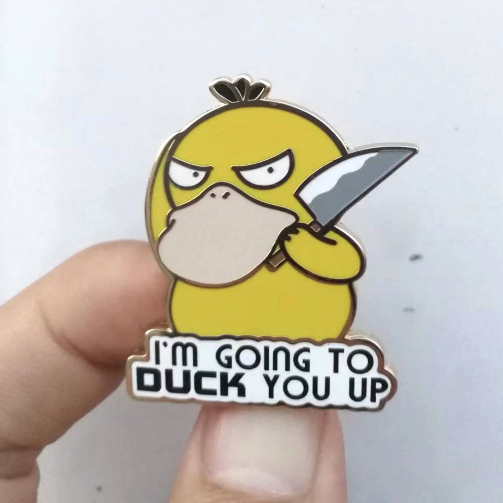 IM GOING TO DUCK YOU UP Enamel Pin Ollybits Pixel Art