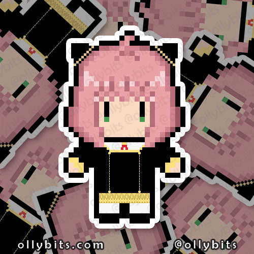 Peanut Fanatic Vinyl Sticker (2") Ollybits Pixel Art