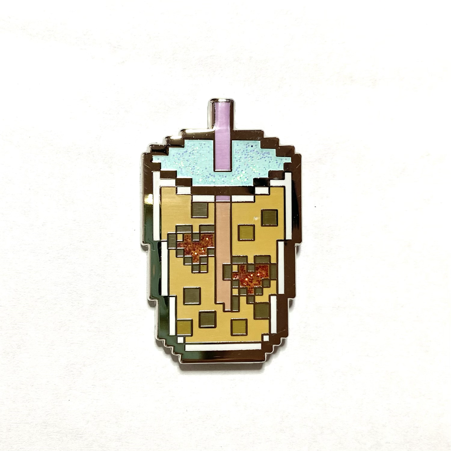 Pixel Boba Pixel Art Enamel Pin Ollybits Pixel Art Limited Edition: Glitter 1st Edition 50