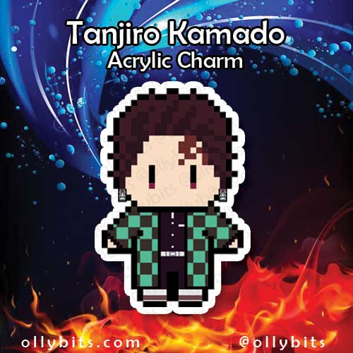 Monjiro Kentaro Ponjiro Acrylic Charm Ollybits Pixel Art