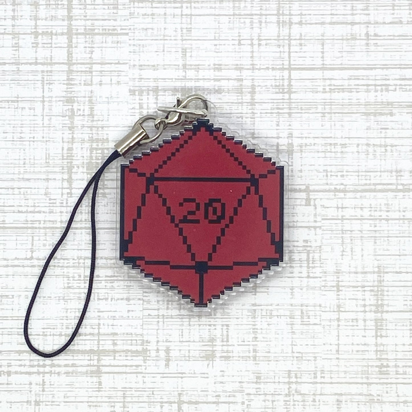 D20 Acrylic Charm Ollybits Pixel Art