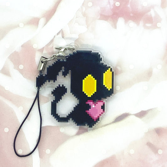 Being of Darkness with Heart Acrylic Charm Ollybits Pixel Art
