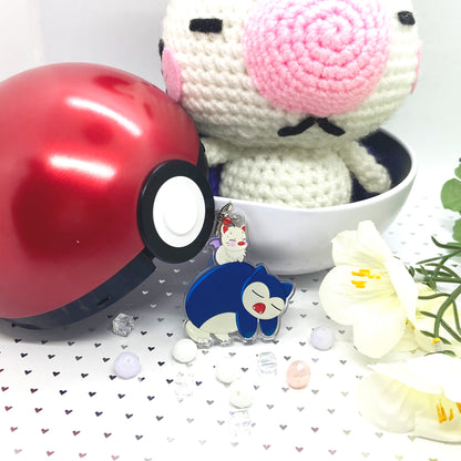 Winged Pom Pom Carrying Sleepy Buddy Acrylic Charm Ollybits Pixel Art