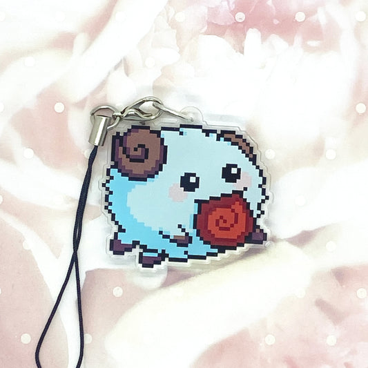 Heartshaped Furball Acrylic Charm Ollybits Pixel Art