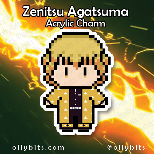 Screaming Lightning Boi Acrylic Charm Ollybits Pixel Art