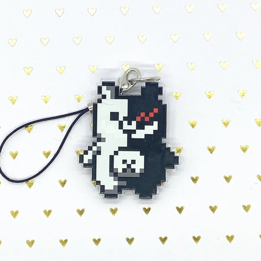 Death and Despair Bear Acrylic Charm Ollybits Pixel Art