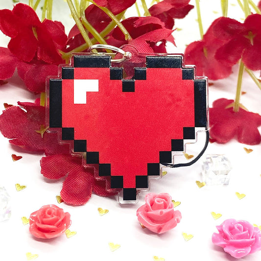 8-Bit Heart Acrylic Charm