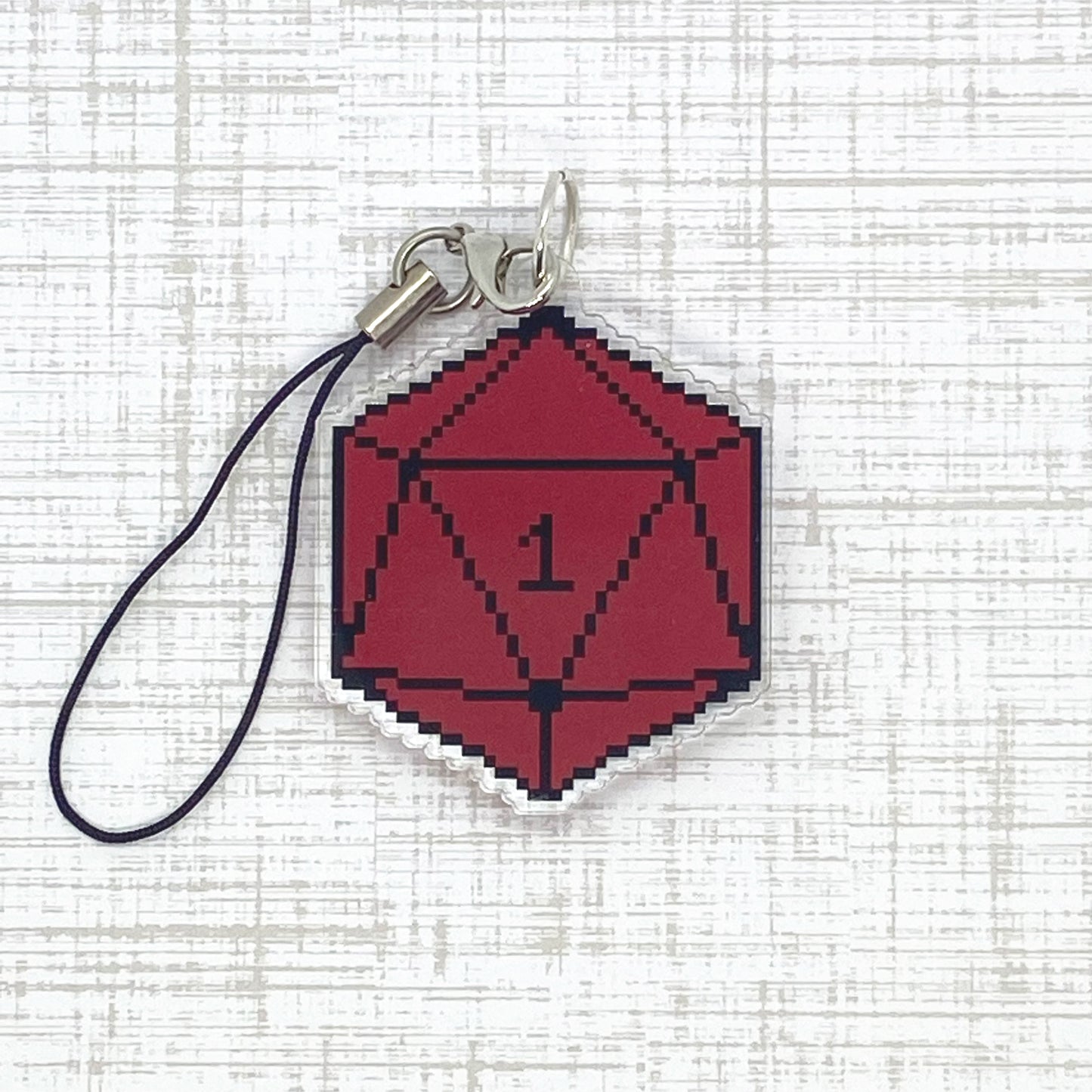 D20 Acrylic Charm Ollybits Pixel Art