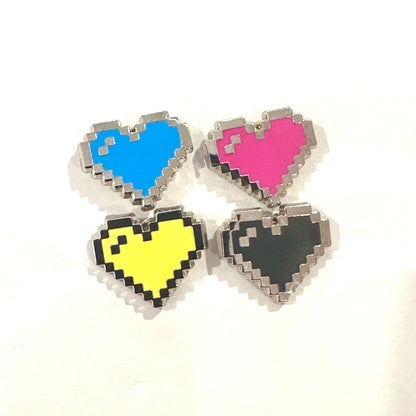 Yellow Pixel Heart Mini Filler Enamel Pin