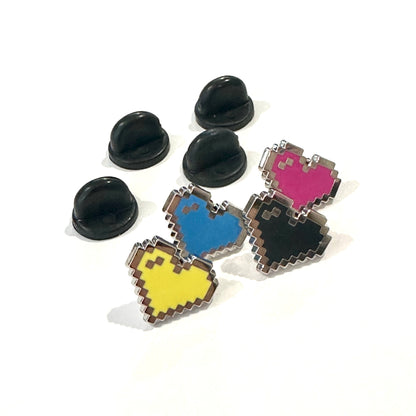 Yellow Pixel Heart Mini Filler Enamel Pin