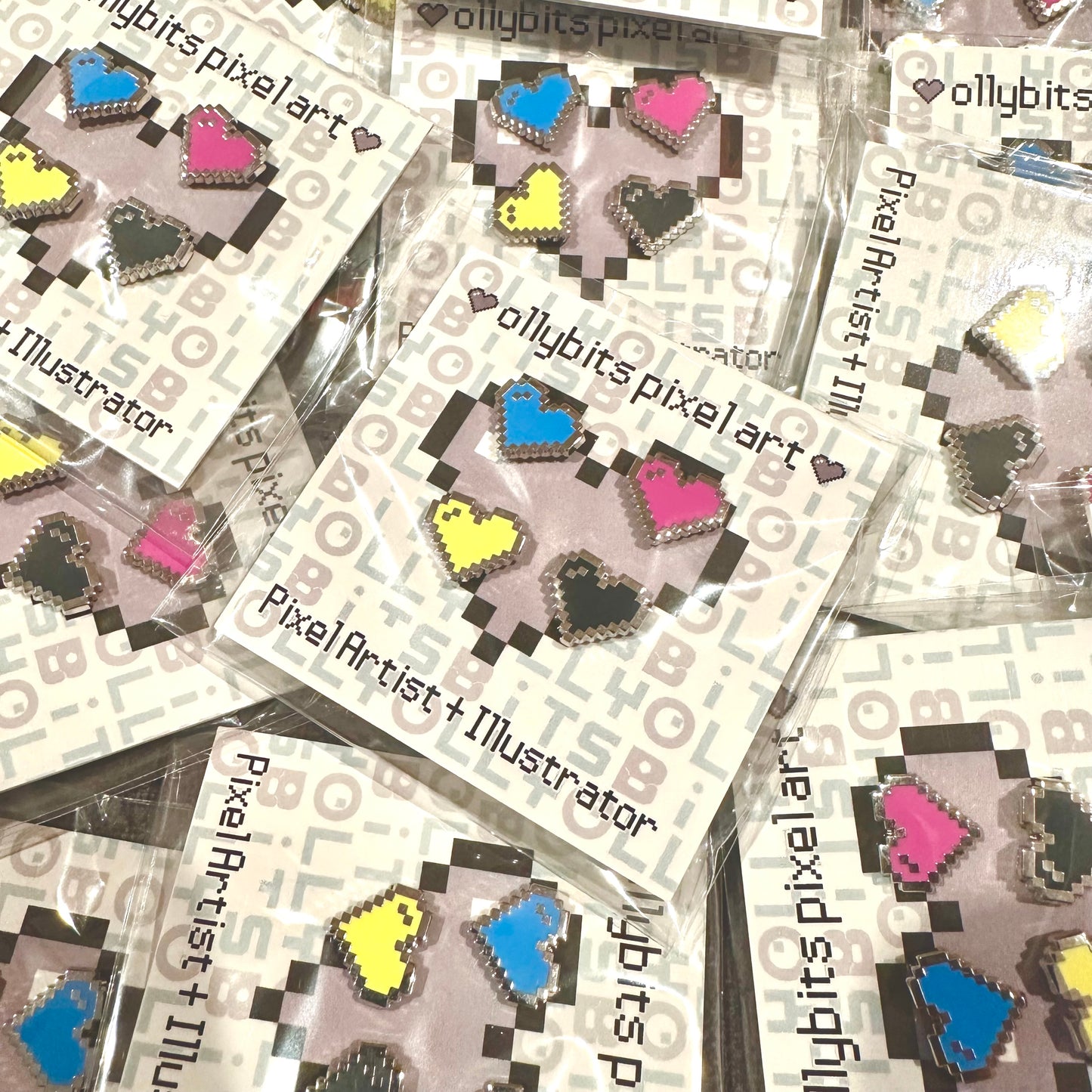 Yellow Pixel Heart Mini Filler Enamel Pin