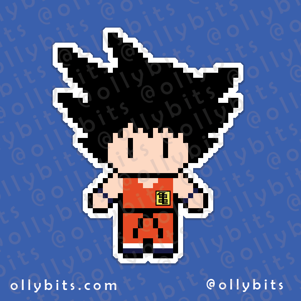 Carrot Monkey Fighter Vinyl Sticker (2") Ollybits Pixel Art
