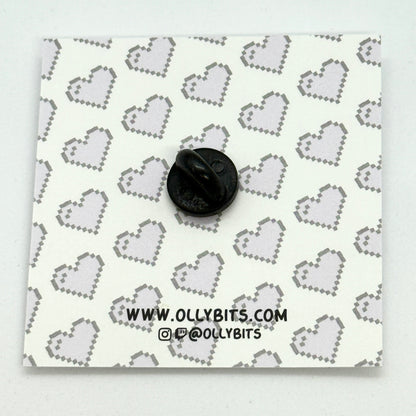 Gold Glitter Pixel Wing (Left) Mini Filler Enamel Pin